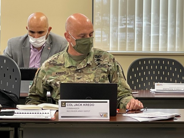 Col. Jack Kredo, commander Red River Army Depot, participates in the TACOM’s Depot and Arsenal Commanders’ Forum at the Detroit Arsenal, Michigan in October. Modernization was the main topic during the three-day event. 