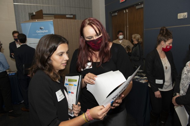 Staff members from the US Army Corps of Engineers participate in the Creighton University Fall Liberal Arts, Science, and Business in person Career Fair, October 1, 2021. USACE Has many careers available to the public, not just those in...
