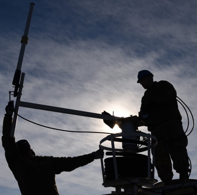 Members of the 106th Rescue Wing’s Communication Squadron set up a Mobile Emergency Response Center (MERC) at Westhampton Beach, N.Y., Nov. 6, 2021. The MERC allows disaster responders to establish reliable broadcast and reception in areas where...