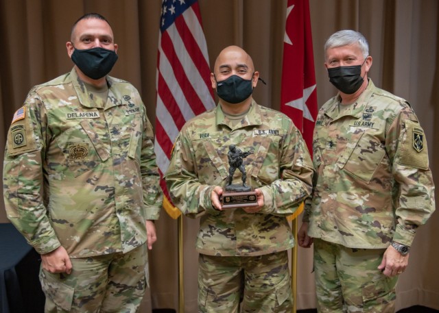 Lt. Col. Angel Vega, MSCoE G-1, is a Retention Support Award winner for fiscal year 2021. The award is given to individuals who demonstrated excellence in retention by providing exceptional support and dedication to the MSCoE retention program....
