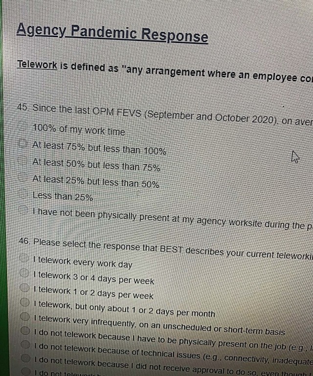Some of the questions in the survey will deal with telework. Participating in the survey allows eligible Army employees to voice their feelings on a number of topics in the workplace that can result in meaningful changes to improve conditions. (Photo by Jon Micheal Connor, ASC Public Affairs)