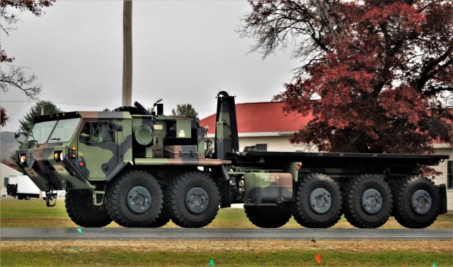 Soldiers and staff with the Fort McCoy Regional Training Site (RTS)-Maintenance training facility operate a military vehicle near their facility Oct. 28, 2021, at Fort McCoy, Wis. RTS-Maintenance at Fort McCoy trains Soldiers in the Army’s...