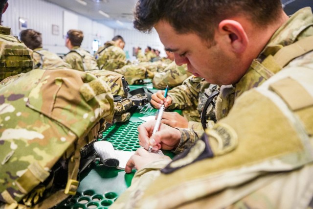 Soldiers with the 1st Squadron, 32nd Cavalry Regiment “Bandits” train Nov. 12, 2021, at a Fort McCoy, Wis., range as part of Operation Lethal Bastogne. The Soldiers had completed support for Operation Allies Welcome with Task Force McCoy and...