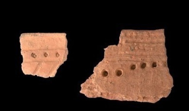 An example of Angelo punctated pottery found in an archaeological dig at Fort McCoy is shown Sept. 19, 2021, at Fort McCoy, Wis. All archaeological work conducted at Fort McCoy is coordinated by the Directorate of Public Works Environmental...