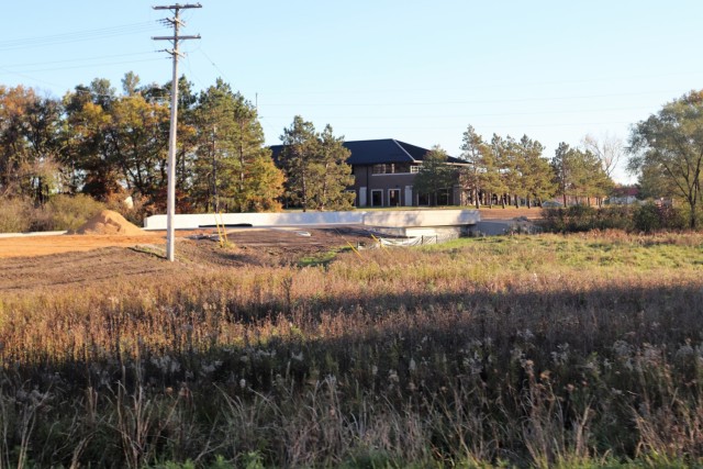 The area of construction operations is shown at a bridge area on South J Street on Oct. 18, 2021, where a new bridge was built on the street at Fort McCoy, Wis. The new bridge was built over Tarr Creek on the installation’s cantonment area. Fort...
