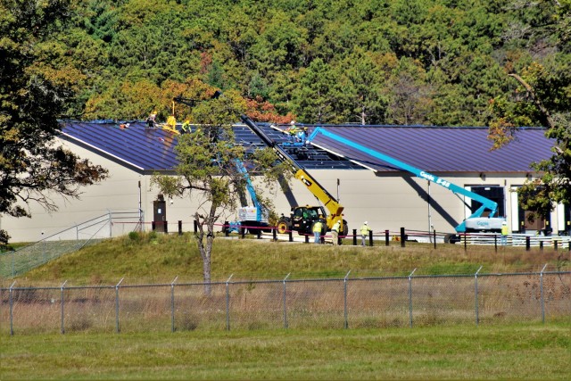 Construction on a new $7.03 million shipping, receiving, and mail freight facility is shown Oct. 18, 2021, at Fort McCoy, Wis. The construction for the facility included the requirement of a pre-engineered metal building that has an estimated...