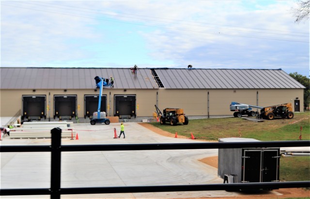 Construction on a new $7.03 million shipping, receiving, and mail freight facility is shown Oct. 4, 2021, at Fort McCoy, Wis. The construction for the facility included the requirement of a pre-engineered metal building that has an estimated...