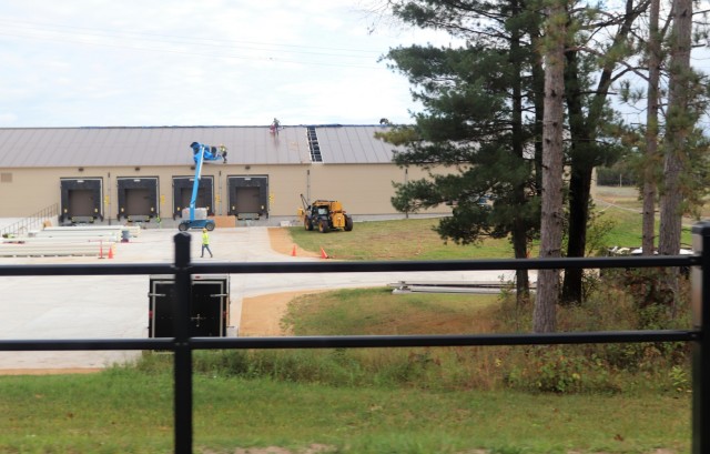 Construction on a new $7.03 million shipping, receiving, and mail freight facility is shown Oct. 4, 2021, at Fort McCoy, Wis. The construction for the facility included the requirement of a pre-engineered metal building that has an estimated...