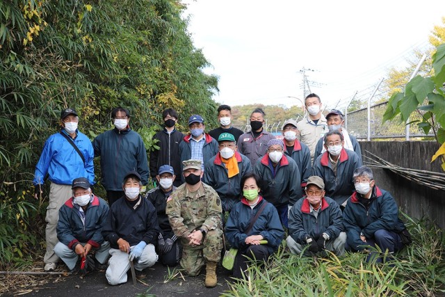 Bamboo harvested from Camp Zama to be used to construct traditional giant kite