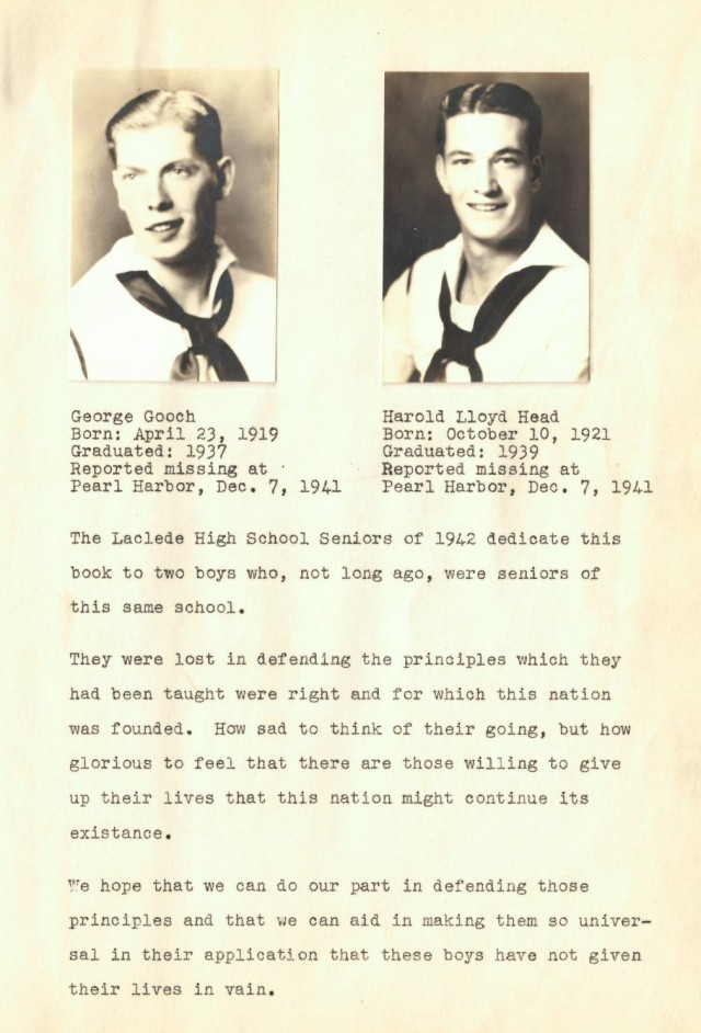George Merton Gooch, Pearl Harbor Memorial Service pamphlet, 1942.
