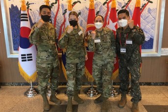 Eighth Army legal practitioners discuss military law with ROK counterparts