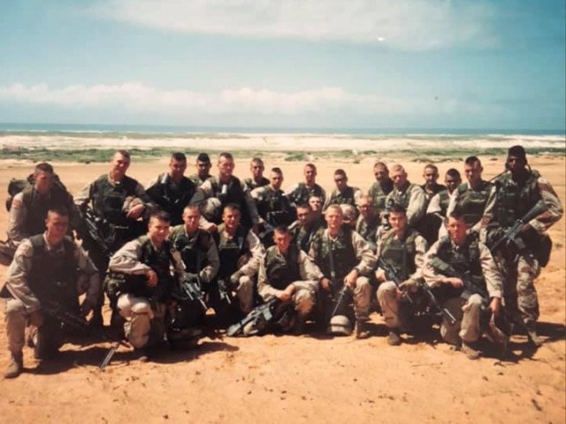 Members of Task Force Ranger, who fought in Somalia during the Battle of Mogadishu, pose for a photo in Somalia in 1993. Among the task force was retired Sgt. 1st Class Richard “Doc” Strous, who was recently awarded the Silver Star for his actions in Mogadishu and went on to serve 25 years and deploy three more times with the National Guard.
