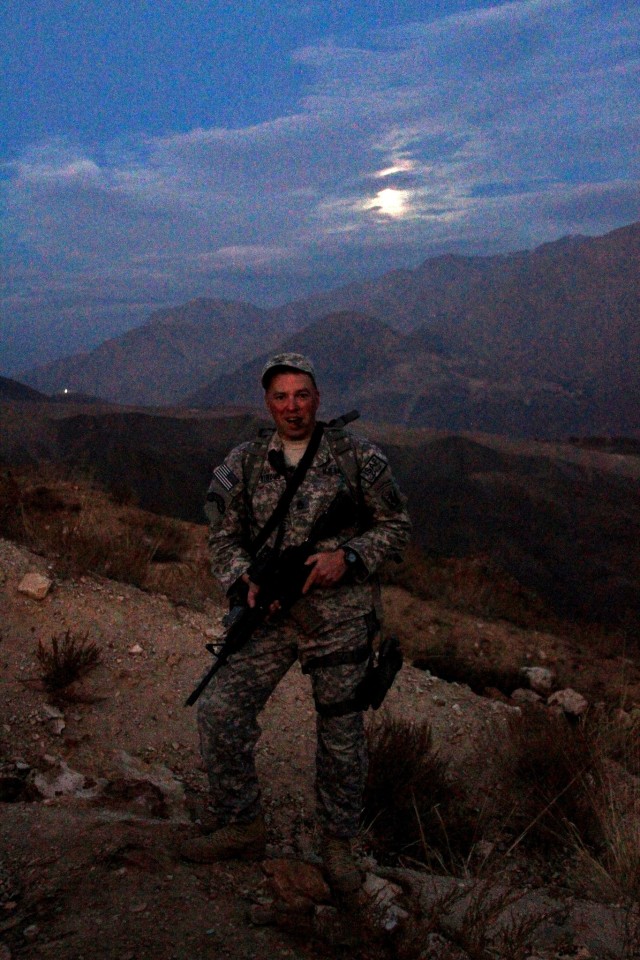Retired Sgt. 1st Class Richard “Doc” Strous, who served 26 years and deployed three times with the National Guard, poses for a photo in Afghanistan’s Panjshir province during his deployment with the Vermont National Guard’s 86th Infantry Combat Team (Mountain) in 2010. Earlier this year, Strous was awarded the Silver Star, one of the military’s highest valor for his heroic actions as a medic with the 75th Ranger Battalion in Somalia during the Battle of Mogadishu in 1993.