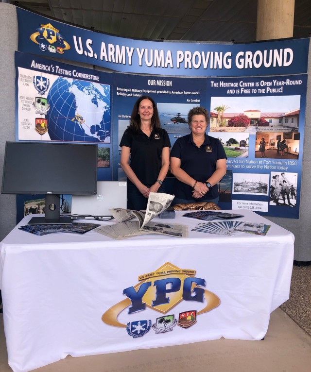 Program Analyst for Human Resources actions Chrissy Randle and Workforce Development Manager and Science Technology Engineering and Mathematics Outreach Coordinator Paula Rickleff, participated in the Arizona Western College career fair on Nov. 16.