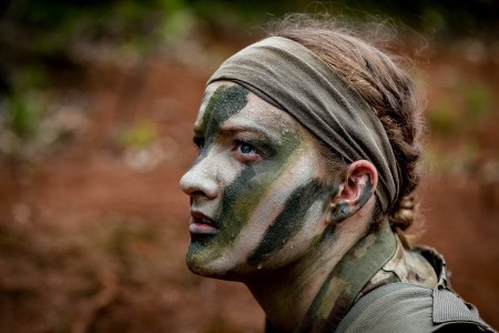 A U.S. Army Jungle School Student patrols during a Culminating Exercise (CULEX) on day eleven of the Jungle Operations Training Course (JOTC) at East Range, Hawaii on Aug. 12, 2021. 
