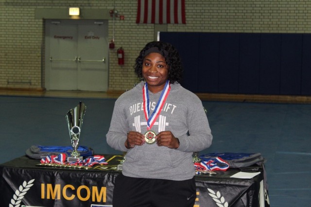 Tracy Amadi from Vilseck won the competition as the best female lifter, for a combined lift of 909.5 pounds in the squat, bench press and deadlift.
