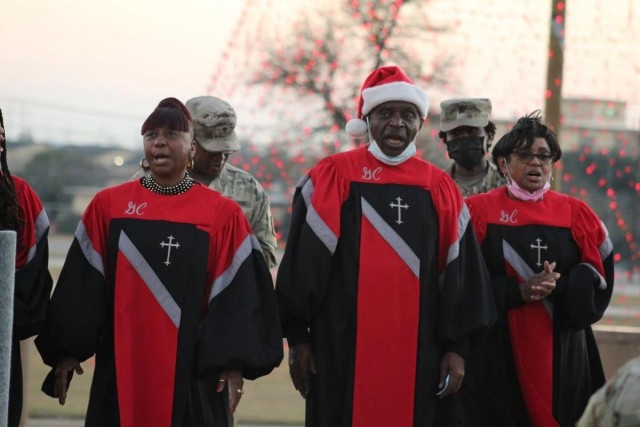 Gospel choir caroling
