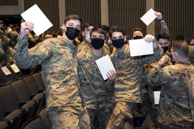 Cadets from the Class of 2022 hit a significant milestone as they received their branch assignments, indicating the area of expertise they will serve as an Army officer, during Branch Night Dec. 2 at various locations in Eisenhower Hall.