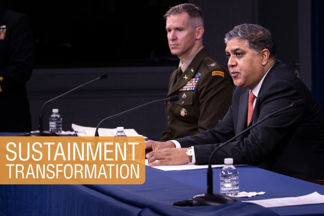 Nand Mulchandani, director of the DOD Joint Artificial Intelligence Center along with Army Colonel Brad Boyd, the JAIC&#39;s Chief of Joint Warfighting Operations and Dr. Jane Pinelis, the JAIC Chief of Testing and Evaluation hold an on-camera, on the record press briefing in the Pentagon Briefing Room, Sept. 10, 2020. 