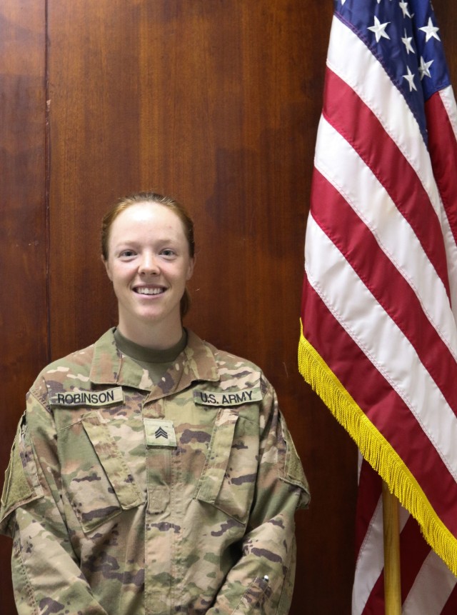 Sgt. Mariah Robinson, a University of Nebraska student and member of the Nebraska National Guard's 734th Combat Sustainment Support Battalion, is current deployed to Camp As Sayliyah, Qatar, where she is assigned to the Afghan Evacutions Mission Support Element.