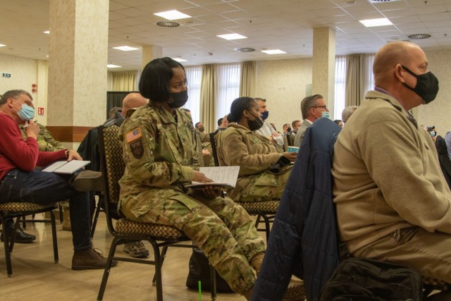Southern European Task Force - Africa senior leaders attend a professional development session on Caserma Ederle Dec. 10, 2021. Leaders were trained on Regionally Aligned Readiness and Modernization Model. The ReARMM is the Army&#39;s new framework for integrating and synchronizing the force to meet regional requirements while providing predictability during training and modernization efforts. 