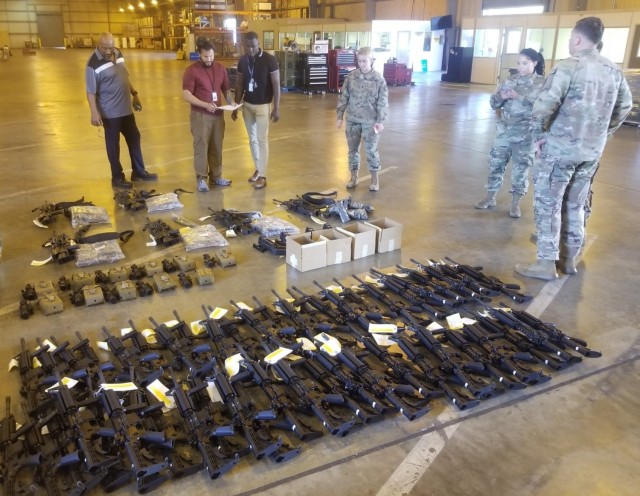The 53rd Signal Battalion Detachment D turned in over 75 pieces of equipment to the 402nd Army Field Support Battalion-Hawaii's Modernization, Displacement, and Repair Site as part of the unit's transition to the U.S. Space Force. (U.S....