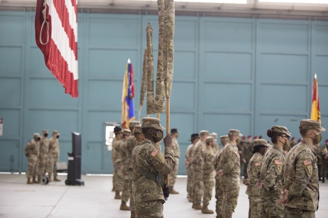 The 1st Combat Aviation Brigade (1CAB), 1st Infantry Division officially cased its colors as they handed over the aviation component of Atlantic Resolve to 1st Air Cavalry Brigade (1ACB), 1st Cavalry Division in an official ceremony held at...