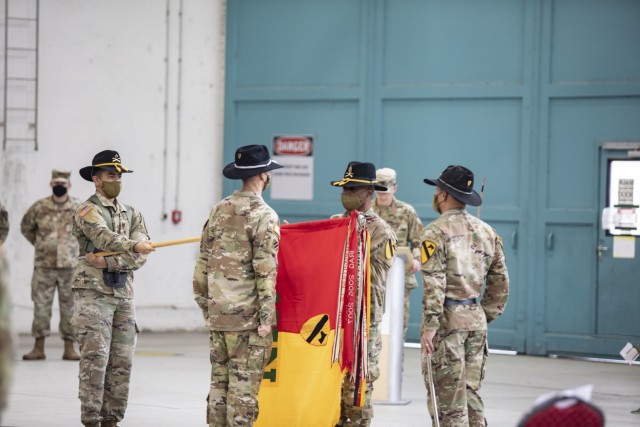 The 1st Combat Aviation Brigade (1CAB), 1st Infantry Division officially cased its colors as they handed over the aviation component of Atlantic Resolve to 1st Air Cavalry Brigade (1ACB), 1st Cavalry Division in an official ceremony held at...