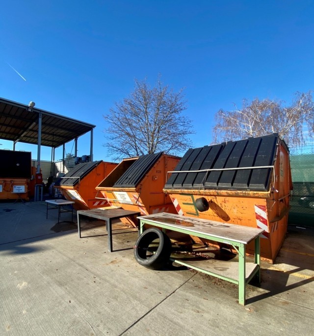 The USAG Wiesbaden Recycle Center has numerous receptacles to make separating waste convenient for installation residents.