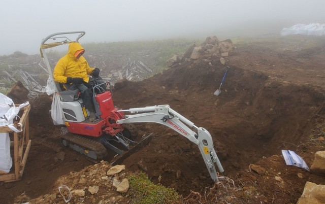 A crew member excavates contaminated soil at the Cape Prominence Formerly Used Defense Site for the U.S. Army Corps of Engineers – Alaska District. During the 2019 and 2020 field seasons, the team removed more than 1,400 tons of contaminated...