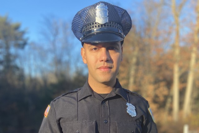 Army Sgt. Francisco Javier Luna, of the Massachusetts National Guard, also serves as a Springfield, Massachusetts, police officer.