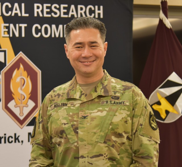 Photograph of Col. John Melton taken shortly after the start of his assignment at the U.S. Army Medical Research and Development Command in September 2020. (Photo Credit: Lori Salvatore, USAMRDC Public Affairs)