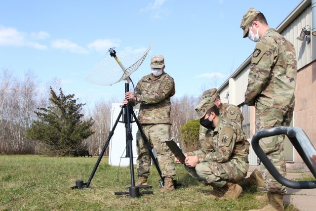 Soldiers from the 25S reclassification course at High Tech-Regional Training Site Tobyhanna in Tobyhanna, Pa used a signal to receive images of Earth. Being able to receive these images from a satellite orbiting Earth is a practical exercise for these Soldiers that leads to a culminating event at the end of their course, Nov. 19, 2021.