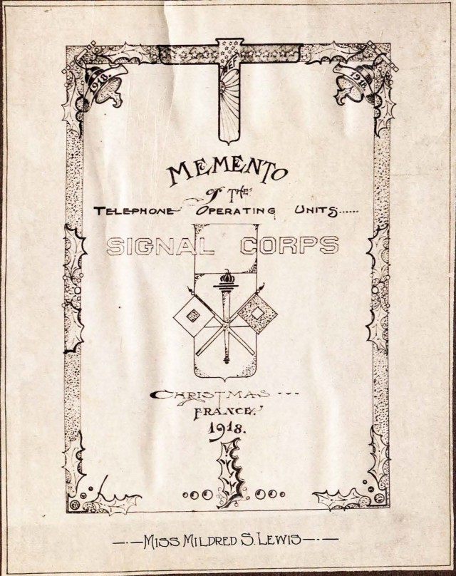 Signal Corps telephone unit memento 1918