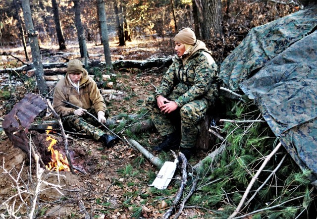 Improvised shelter building among important skills taught to Cold-Weather Operations Course Class 22-01 students
