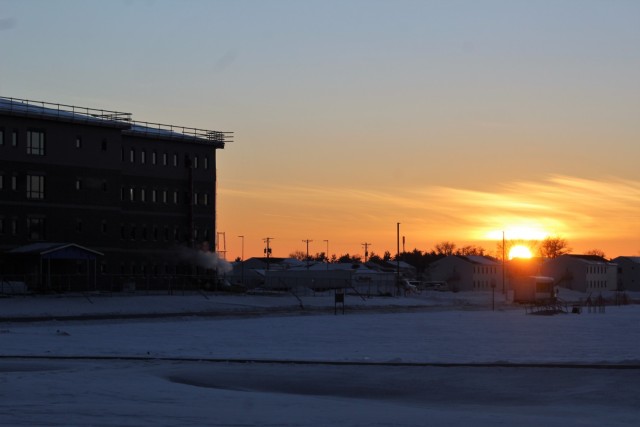 Winter sunrise, sunset at Fort McCoy