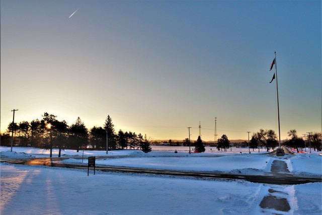 Winter sunrise, sunset at Fort McCoy