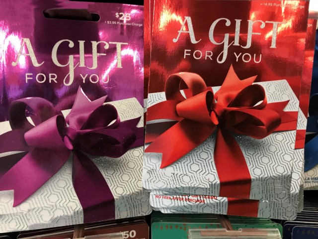 Photo of gift cards.