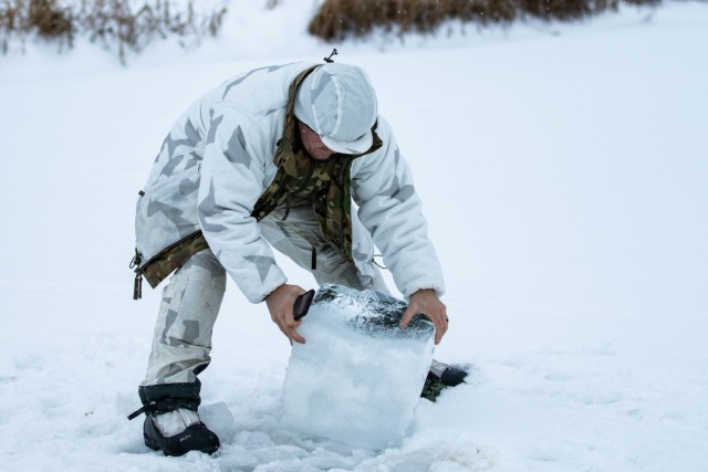 Thick ice at Camp Grayling
