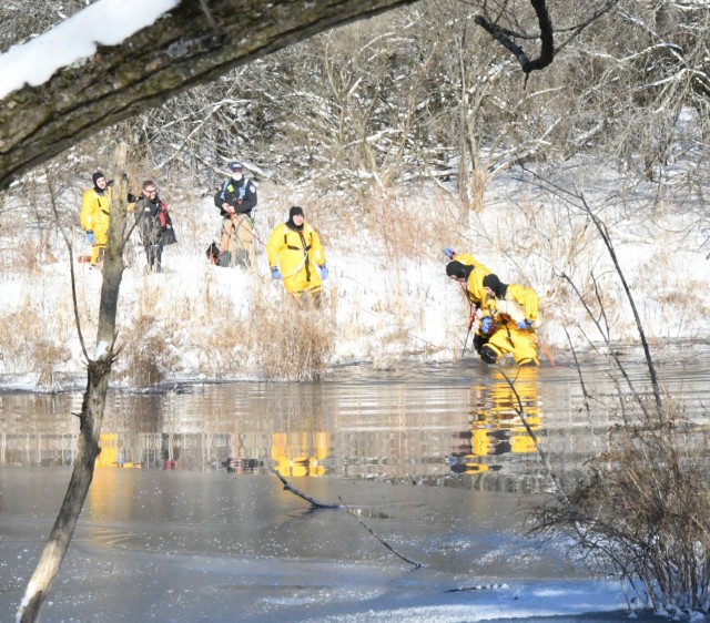 Fort Drum firefighters conduct ice rescue training