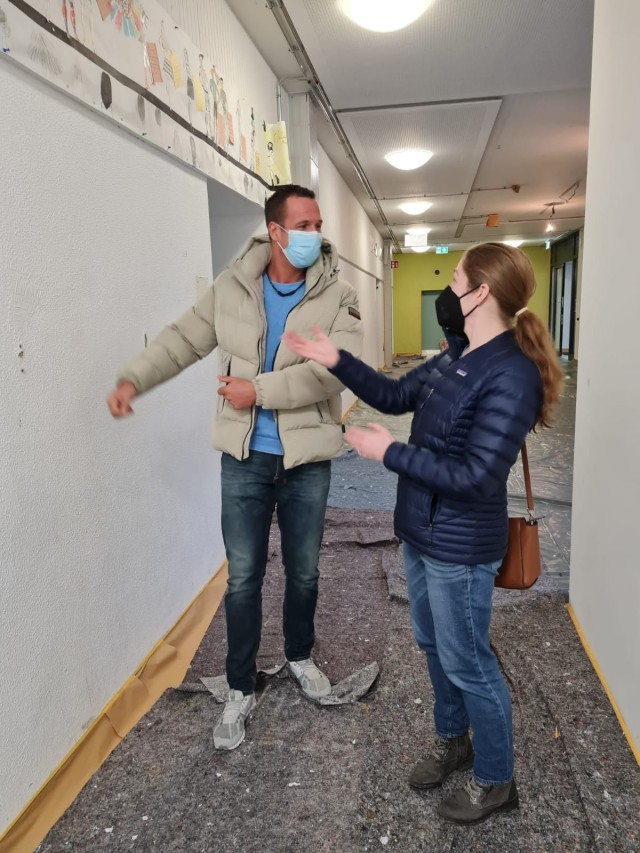 Single Marine Program and unit representatives worked with the local school&#39;s administration to arrange the service project.