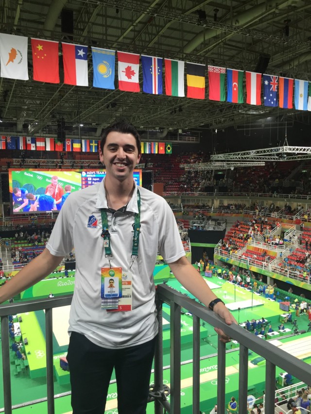 Euan Leith attends an event at the 2016 Summer Olympics in Rio de Janeiro, Brazil, as a member of the NBC broadcasting team.