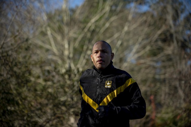 Capt. Benjamin Spencer, dean of the William & Mary Law School and U.S. Army Reserve officer, runs around his neighborhood in Williamsburg, Virginia, Dec. 2, 2020. Spencer is the first African-American dean hired by the oldest law school in the country and a U.S. Army Reserve lawyer who works for the Government Appellate Division. Spencer graduated from Harvard Law School and joined the Army when he was almost 41 because he felt a calling to serve people and serve his nation. (U.S. Army Reserve photo by Master Sgt. Michel Sauret)