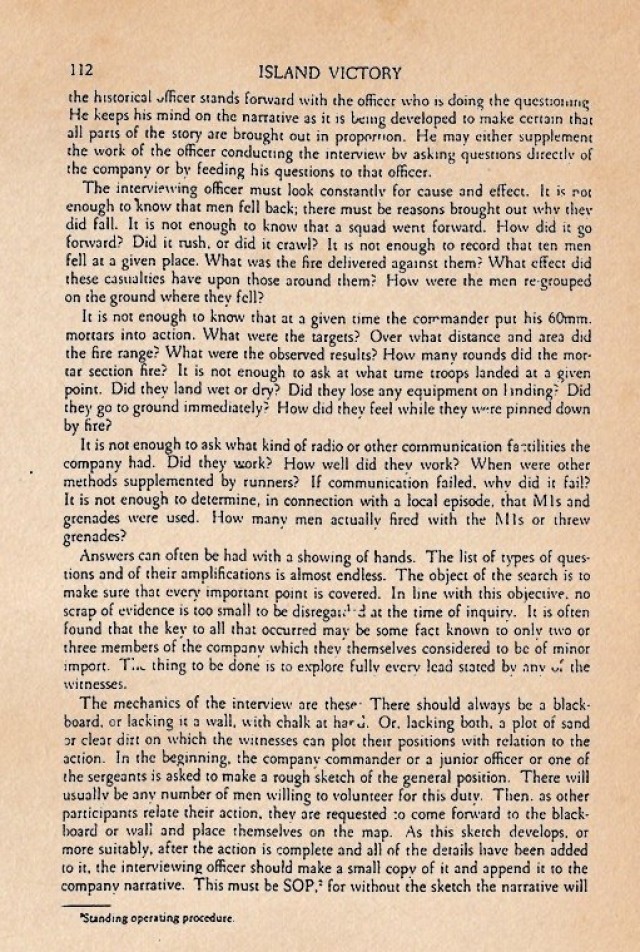 This excerpt from S.L.A. Marshall&#39;s book, Island Victory: The Battle For Kwajalein Atoll in World War II, tells the story of how 7ID conducted a robust, days-long after-action review following their victory on Kwajalein Atoll on Feb. 4, 1944.