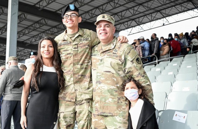 CSM Alberto Delgado delivers keynote message at Basic Combat Training graduation ceremony