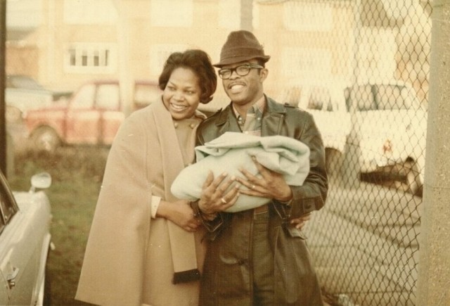 Sullivan’s mother and father in London in 1970 with baby Ronald Sullivan.