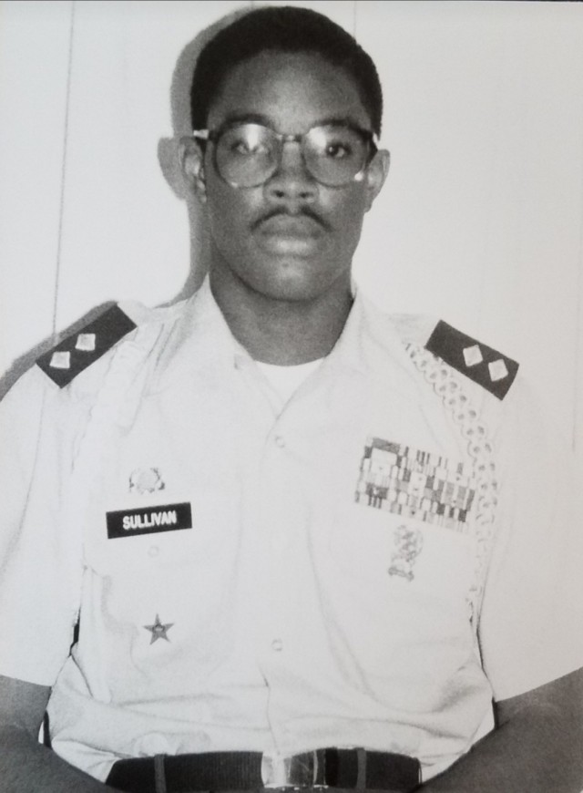 Sullivan in JROTC uniform at San Antonio High School, 1988. 