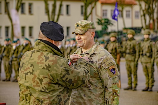 US Army National Guard&#39;s 1st Battalion, 185th Infantry Regiment takes the reigns of NATO&#39;s battle group in Poland