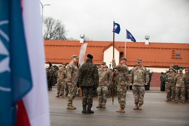 US Army National Guard&#39;s 1st Battalion, 185th Infantry Regiment takes the reigns of NATO&#39;s battle group in Poland