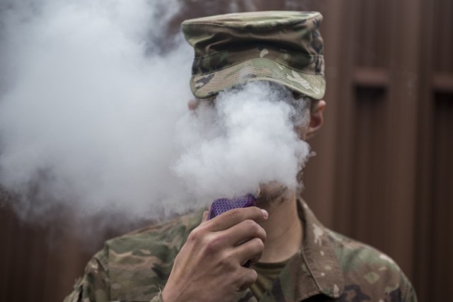 Soldier vaping